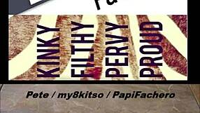 Dog Demon Papifachero Flaunts Thong Boner Bulge and Plays with Nipple Clamps for Horny Thong-Loving Friend