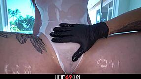 Hot Babe Fucked After Gets Her Juicy Ass And Natural Tits Oiled - Aria Kai