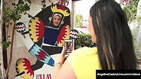 heavy hottie angelina castro strapon fucks babe cristi ann