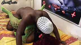 Rough and fast black couple fucking in amateur porn