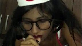 Latina Nurse Cares for Young Patient