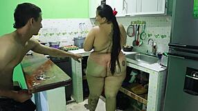 Cuñada Pervertida Se Deja Follar en la Cocina. Rough Quickie with Monster Cock and Cum on Tits.