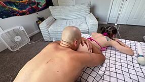 I left two creampies in my 18-year-old step sister's tight little pussy