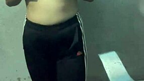 Student in bathroom of the hotel