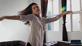 russian natural beauty nicole winter solo performance for playboy