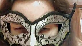 Russian Brunette in Stockings Sucks Thick Dildo with Dirty Talk Fingers Pussy Close-Up Anal Fingering