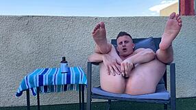 Amateur stretches tight asshole with toys for solo pleasure