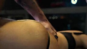 Blonde inked teen gets asshole and cunt penetrated by huge white cock