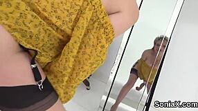 British Mature Lady Sonia Exposes Oversized Melons