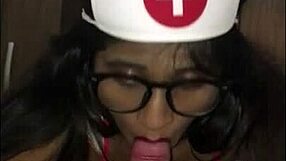 Latina Nurse Cares for Young Patient