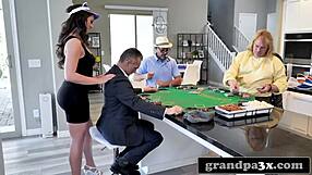 Three Kinky Old Dudes Fuck Busty Teen After Poker