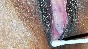 Skinny girl's pussy glistens after amateur creampie delight