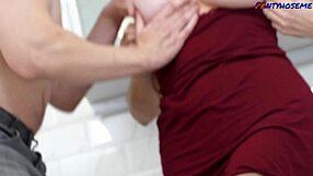 Big titty milf moon flower fucks and sucks in the kitchen!