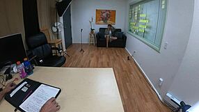 Nataly dewalt tempts in casting with deepthroat and choking