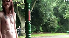 Skinny Granny Exhibitionist Bitez In Public Nudity And Mature Outdoor Flashing O