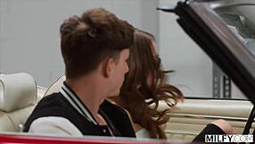 Milfy Justine Fucks Young Stud In Classic Car