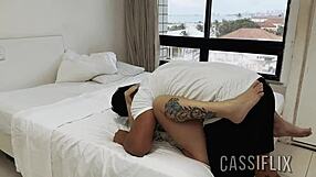 Hey, check out how that horny guy from insta licks my wet pussy so good on cassiflix