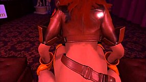 rogue in purple dream cosplay takes care of you in vr game