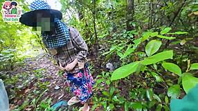 Thai Teen Mushroom Picking Turned Rough Pussy Fucking