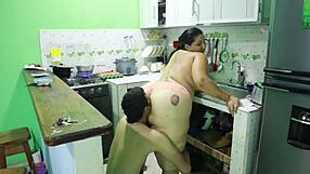 Cuñada Pervertida Se Deja Follar en la Cocina. Rough Quickie with Monster Cock and Cum on Tits.