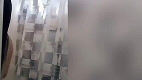 cute latina showering in the bathroom