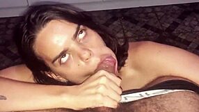 midnight blowjob with chubby latina milf and huge cock husband in homemade pov