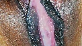 Skinny girl's pussy glistens after amateur creampie delight