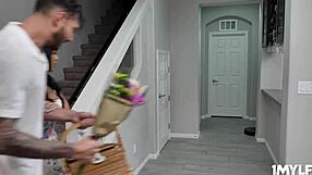 Sexy milf Diamond Kitty with big tits rides the stud's rod, moaning loudly as she bounces on top in the pool.