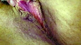 Moaning with clit vibrator & finger in bold homemade solo play