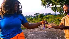 Encounter In The Wild - Hadza Hunter Captured By Black Ebony Tourist