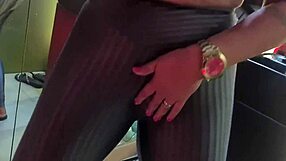 married blonde explores backstage with camera off