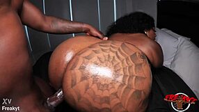voluptuous bbw babe eagerly handles massive black cock in intense session with her juicy body
