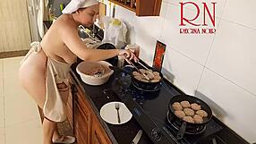 nudist housewife regina noir cooks naked in the kitchen maid style