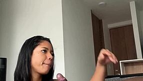 She enjoys giving a sloppy blowjob to her stepbrothers cock -amateur couple- nysdel