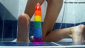 cuntboy xannie plays anal in shower