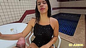 smoking and fucking, no condom, in red and sheer