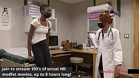 Nurse examines patient's hooters in hospital