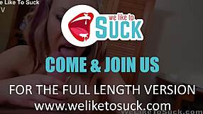 amateur blonde performs close-up oral in bedroom setting