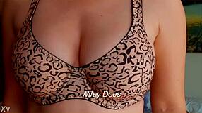 Milf In Hot Lingerie Big Tits Leopard Bra