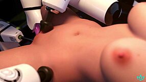 Mercy made to cum many times and knocked up by dominant ai