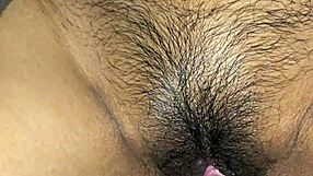 latina milf shows her wet pussy up close with a creamy ending