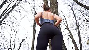 Fit Milf In Tight Black Leggings Teases Sexy Ass!