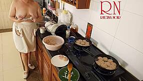 nudist housewife regina noir cooks naked in the kitchen maid style