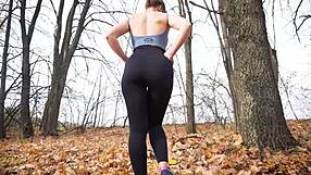 Fit Milf In Tight Black Leggings Teases Sexy Ass!