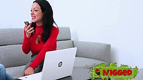 She's our horny secretary aura rodriguez testing a young black guy