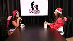 jujube delicia in sheer red christmas special prefers dick over fingers for intense oral and pussy kissing