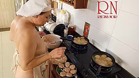 nudist housewife regina noir cooks naked in the kitchen maid style