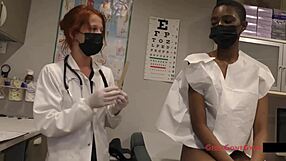 Nurse examines patient's hooters in hospital