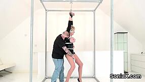 In a tale of adultery, mature English lady Sonia flashes her huge tits in lingerie. She fingers herself in a flashing fetish scene.