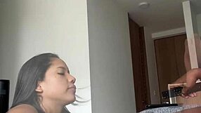 She enjoys giving a sloppy blowjob to her stepbrothers cock -amateur couple- nysdel